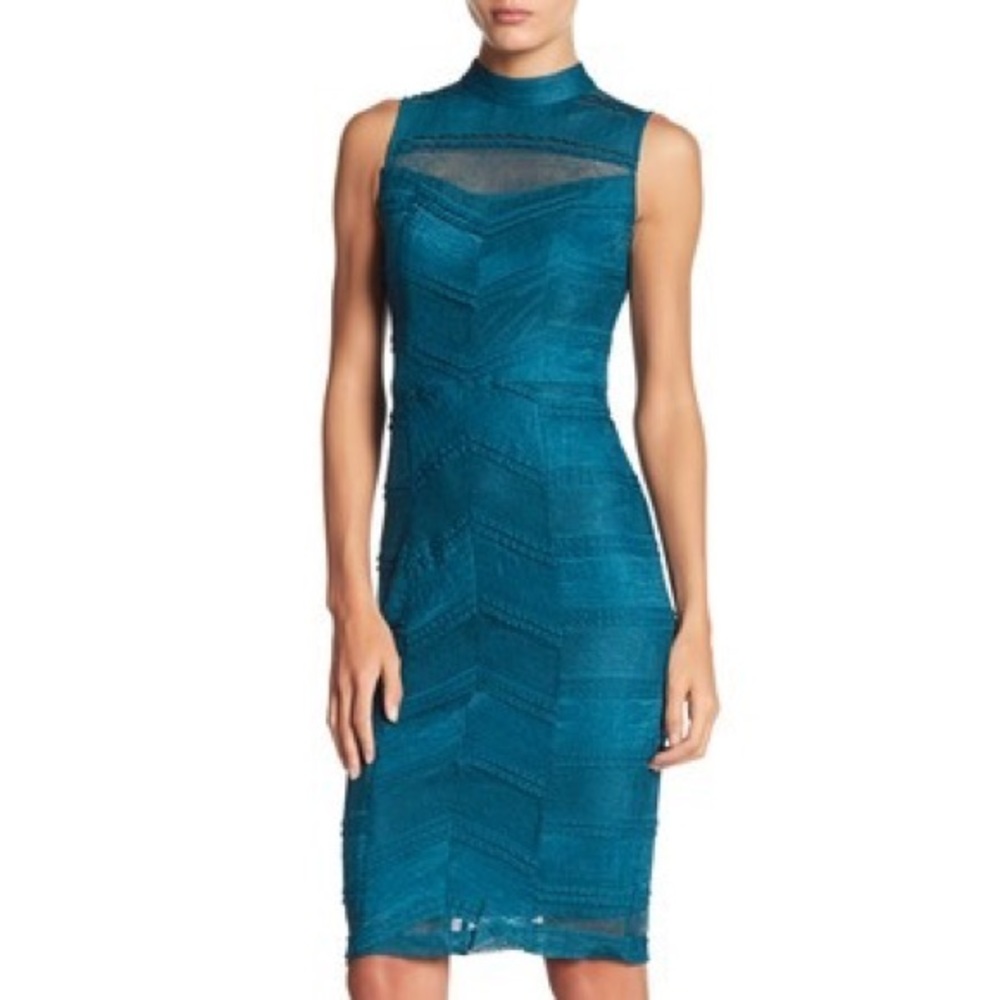 bebe – Lace Mock Neck Midi Dress NWT